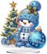 Christmas Diamond Art Painting Kit, Snowman Double Sided Desktop Ornament, Cute Tabletop Diamond Art Painting Gift, DIY 3D Special Gem Diamond Dot Kit for Adults, Box Package(Blue Snowman)
